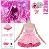 Mimozemská scéna Zombie scéna Mizi Cosplay kostým Paruka Růžové minišaty Velká mašle Lolita šaty Volánková sukně Idol scéna Kostým Sada