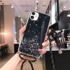 Applicable to Samsung S25U protective case S24U mobile phone case S23 gold foil Epoxy A15 diagonal span lanyard