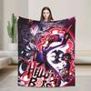 Warm Blanket Picnic Alastor Game VOX H-Hazbin Hotel Throw Blanket Flannel Bedspread For Couch Bed Fluffy Sofa Bed Cover