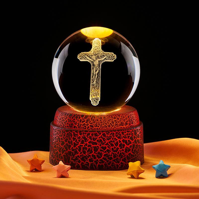 Crystal Ball Ornament Gift for Festivals - Boyfriend to Girlfriend Display Stand