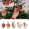 Funny Scarf Chicken Hanging Pendant Wooden Christmas Tree Pendant for 5pcs Xmas Tree