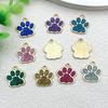 DIY Glitter Dog Paw Pendant: Alloy Drip Oil Jewelry for Pet Tags & Bracelets
