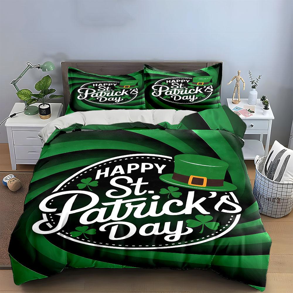 St. Patrick's Day Bedding Set Bedding Duvet Cover Set Duvet Cover Pillowcases (1 * Duvet Cover 2 * Pillowcases, Without Duvet Insert)