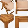 7 Piece Garden Dining Set Natural Solid Acacia Wood