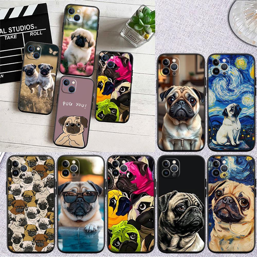 MY6 Cute Pug Dog Soft Shell Phone Case for OPPO A40 A60 A80 A15 A16 A16K A12 A17 A17K A54 A54S A53 A53S A55 A56 A57 A98 F23
