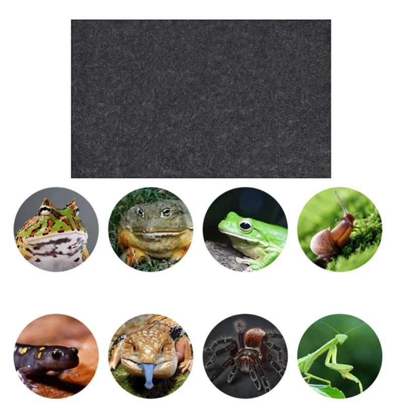 Terrariummatte Einstreu für Ihr Reptilien Haustier Lebensraum Substrat Zubehör Weiche Matte Auskleidung Perfekt für Reptilien Schwarz
