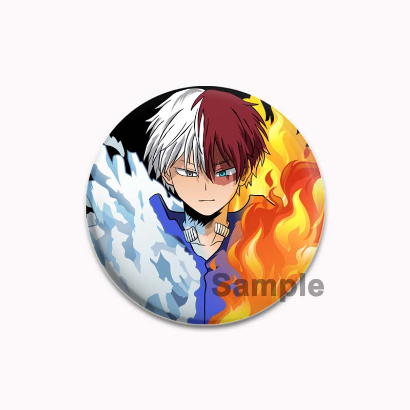 32/44/58mm Anime My Hero Academia Brooch Midoriya Izuku Bakugou Katsuki Todoroki Shoto Cartoon Badge Accessories Jewelry Gift Handmade Round Pins