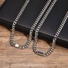 Vnox Unisex Stainless Steel Choker Necklaces,Cuban Link Chain Necklaces for Men Women,Fashion Slide Geometric Bar Pendant Collar