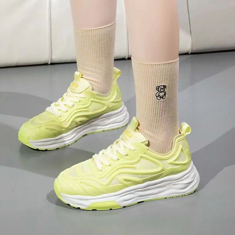 2025 Four-season Breathable Mesh Dad Shoes Korean Version of Women's Versatile Sports and Leisure Shoes Non-slip Soft Sole Women's Tide