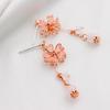 Cherry Blossom Elegant Sakura Asymmetric Earrings With Geometric Shape For Summer Fashion