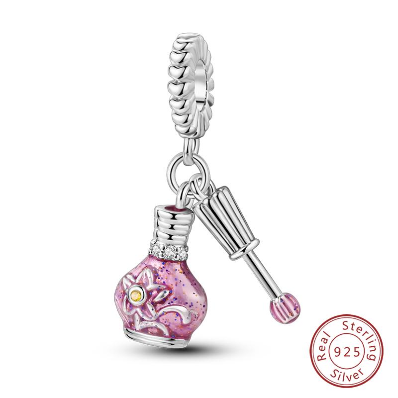 100% Kupfer Mode High Heels Lippenstift Kamera Life Serie Charms Perlen Passend für Qikaola Original Armbänder DIY Schmuck