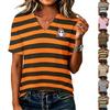 Women's V-Neck Loose Fit Halloween Print Casual T-Shirt
