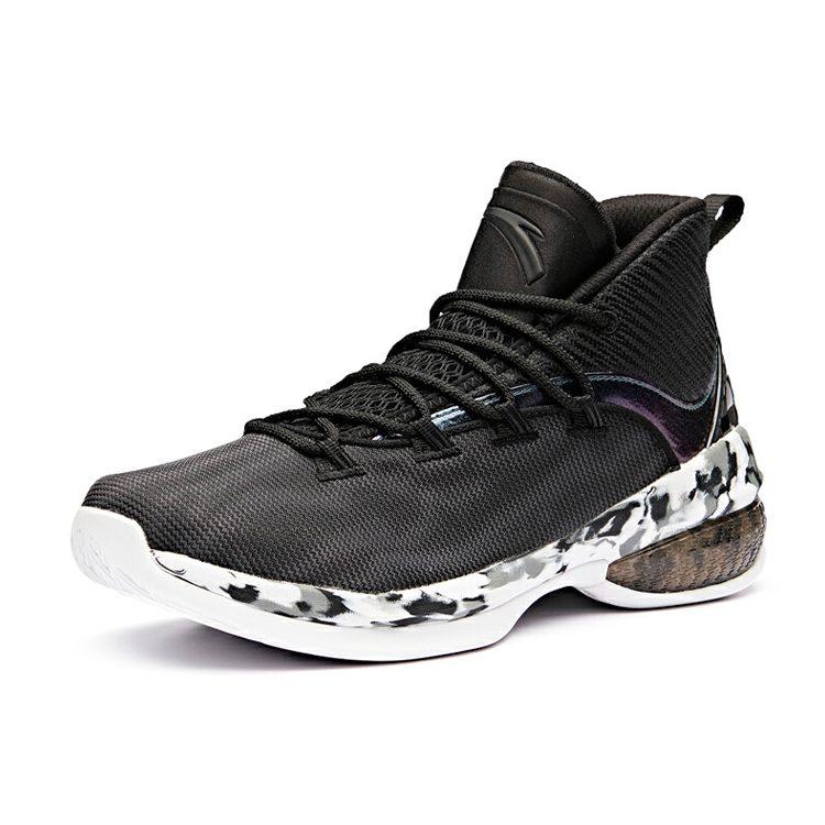 Anta UFO2.0 Mid Top Basketball Shoes Men's Black White 11911603-6