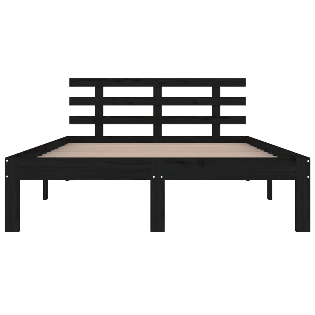 Solid Wood Bed Black 200x200 cm