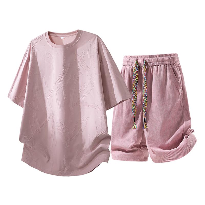 Sports Suit Men's Casual Pants Men's T-shirt Men's Two-piece Loose Casual Shorts Suit