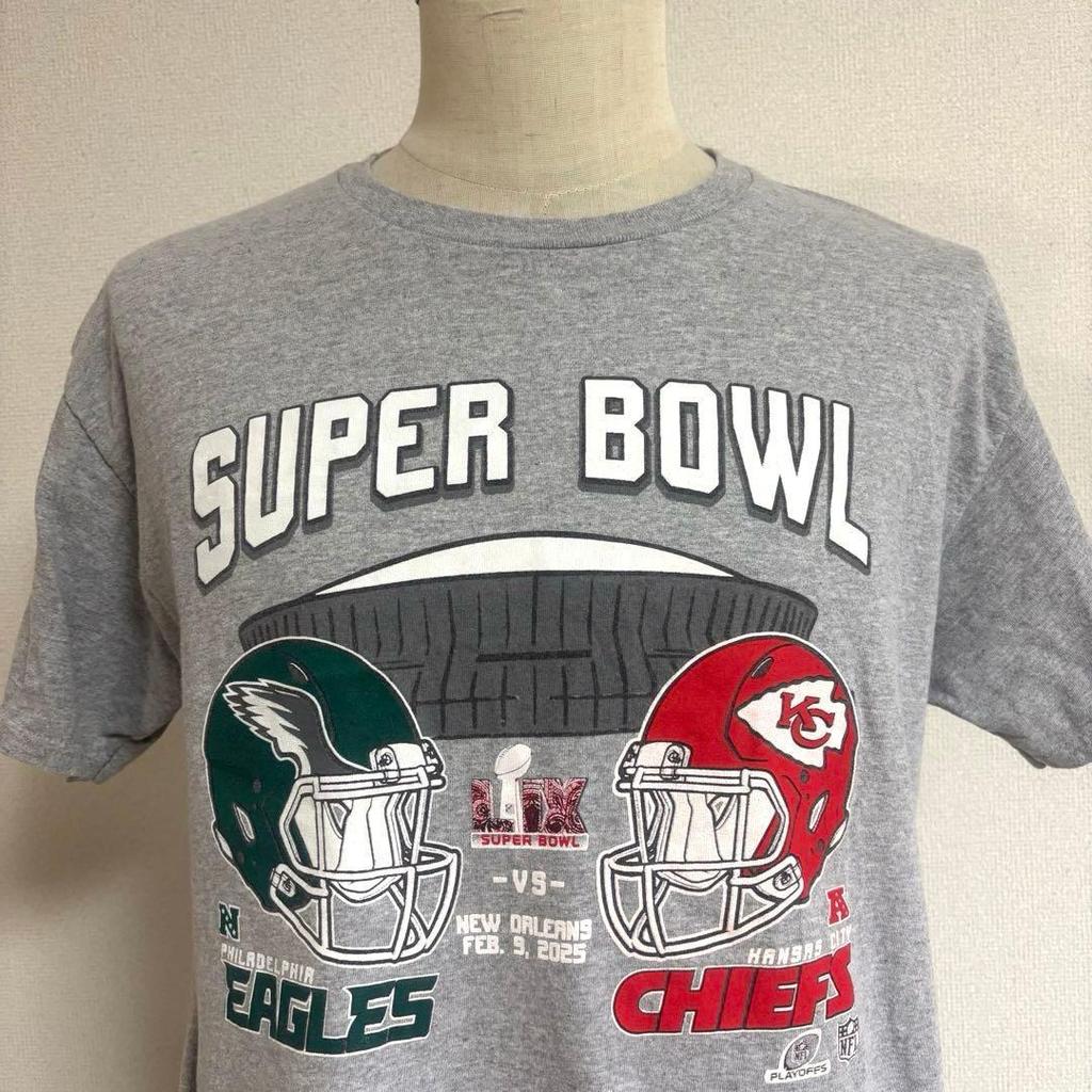 Used NFL Super Bowl LIX 2025 Eagles Chiefs T-Shirt