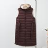 Plastic Down Jacket Vest Women's Long Over-the-knee Fashion Versatile Sleeveless Hooded Vest Waist Down Vest Jacket