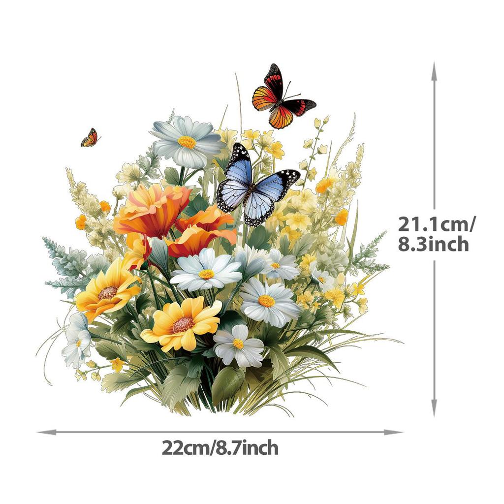 Vivid Flowers Iron On Transfer Stickers Print On T-Shirt Dresses Heat Press Appliqued Diy Cartoon Flowers Patches Beautiful