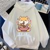 Cute Cartoon Dog Ramen Printed Pullover Fashion Women Hoodies Long Sleeve Hooded Woman Sweatshirt Clothing