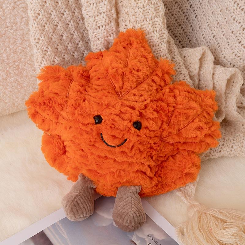 Милое выражение кукла кленовый лист плюшевая игрушка кукла осенний лист детская компания успокаивающая кукла 22cm（0.1kg）