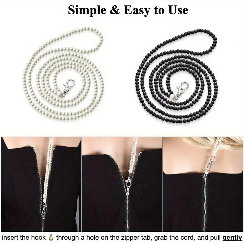 HOT Selling 2 In 1 Beaded Zipper Assistant Tool Pearl Neck Lanyard Zipper Puller Zipper Auxiliary Tool Pearl Chain