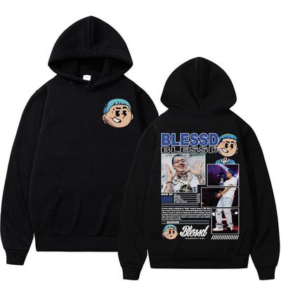 Rapper BLESSD BENDECIDO Tour Concert Hoodies Mode Hip Hop Punk Mannen Vrouwen Casual Fleece Oversized Sweatshirt Hoodie Streetwear
