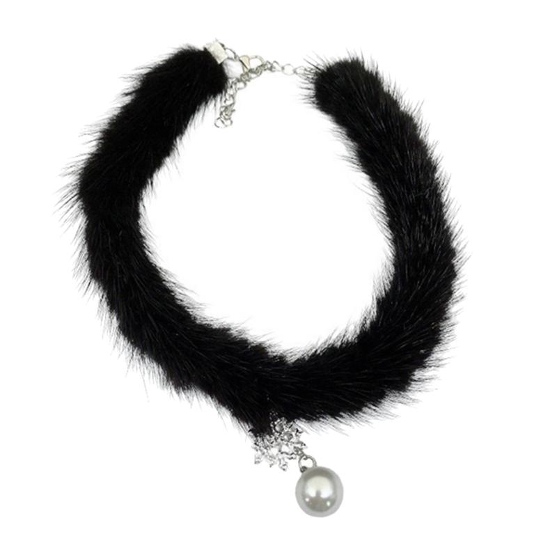 Soft Feather Snowflake Pearls Chokers Necklace Clavicle Chain Collarbone Chokers Party Club Fashion Jewelry