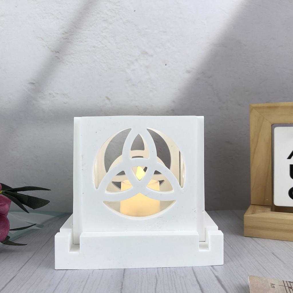 2pcs Creative Celtic Knot Candle Holder Silicone Mold Set Sturdy Display Ornament Mould for DIY Crafts and Home Decors