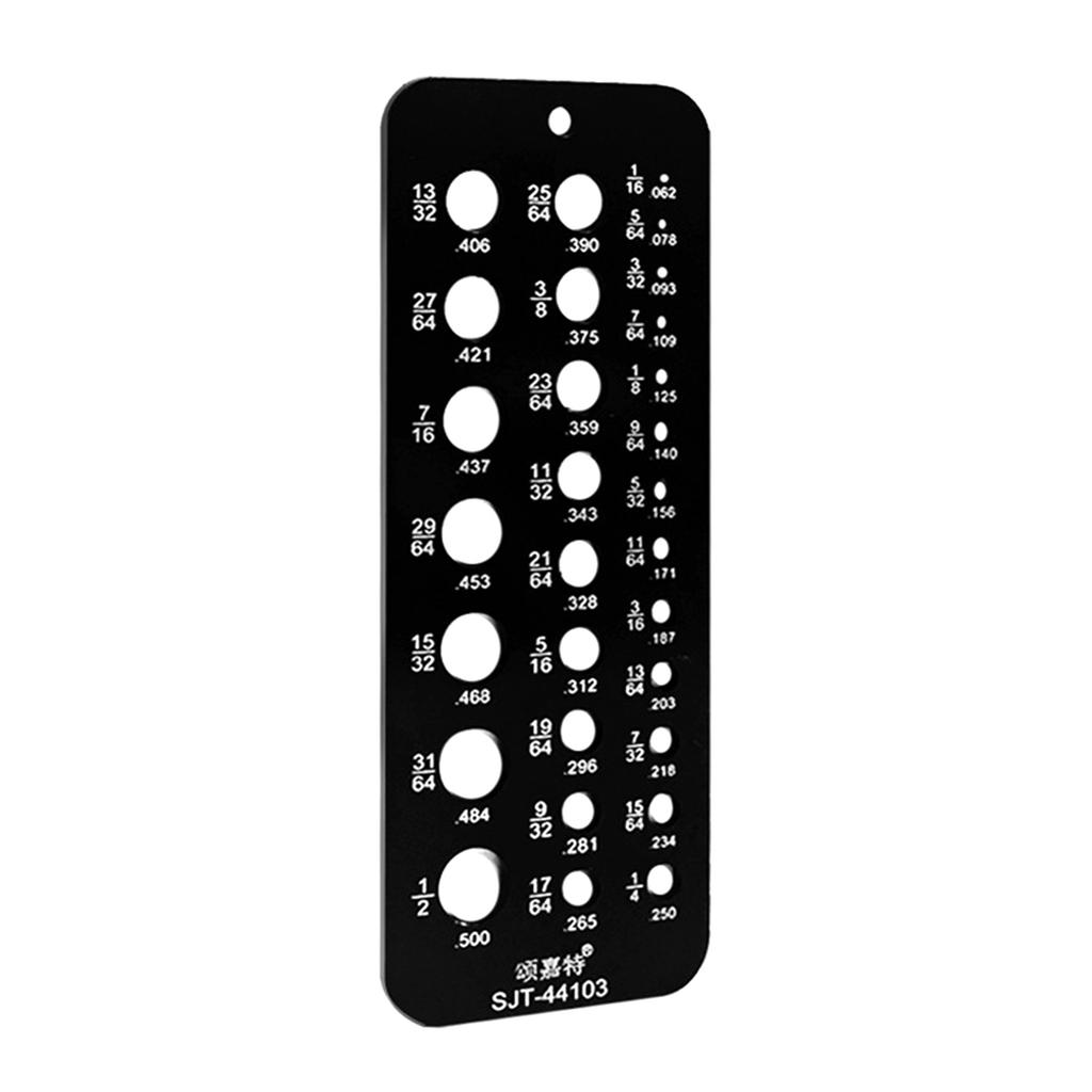 Metric/Inch Drill Bit Gauge Stainless Steel Fractional Drill Bit Size Gauge Measuring Tools 29 Holes Drill Bit Gauge