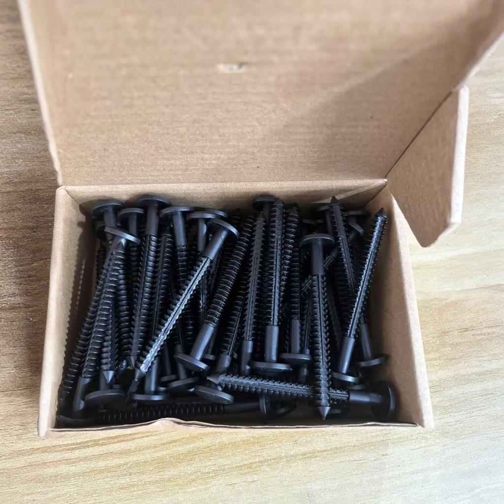 3 Zoll Vinyl-Rollladen-Befestigung Fensterpaneel Stift Stifte Schrauben Rollladen-Spikes Anker (Schwarz)