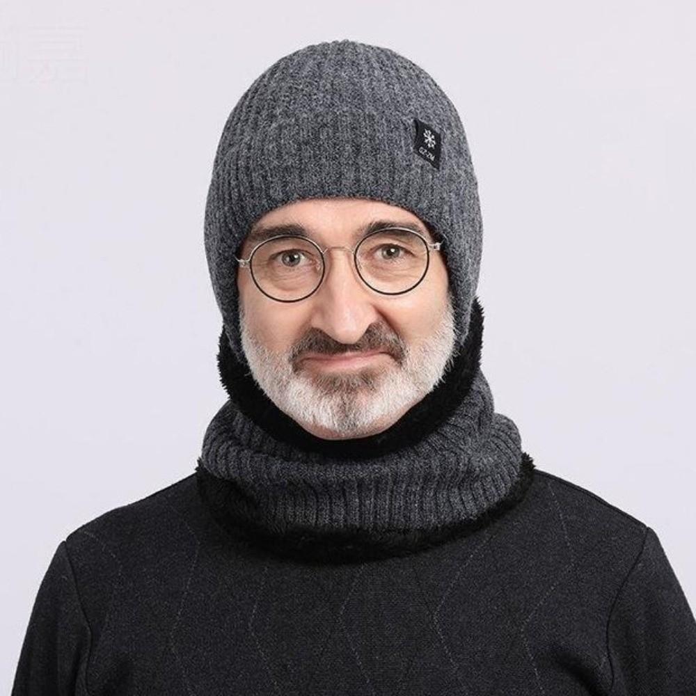 Neck Warm Hat Scarf Set Thick Ear Protection Hat Casual Knitted Beanie Hat  Winter