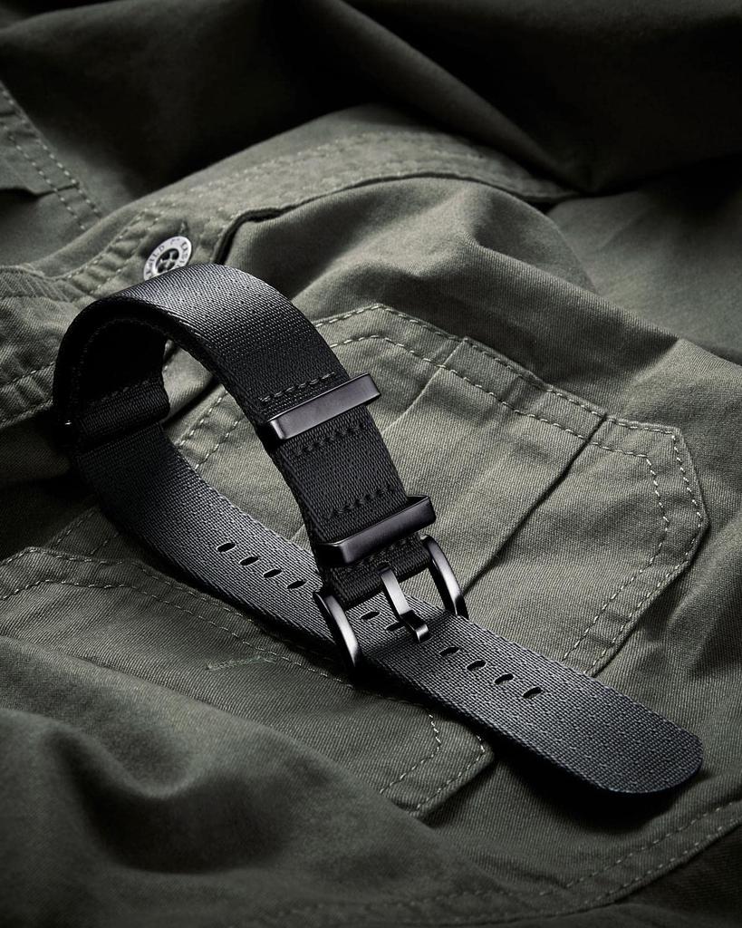 BINLUN Premium Ballistisches Nylon Uhr mit 20 Farben Armband, Dick, 18mm, 20mm, 22mm, 24mm, Mehrfarbig, Silber/Schwarze Schließe, Unisex,