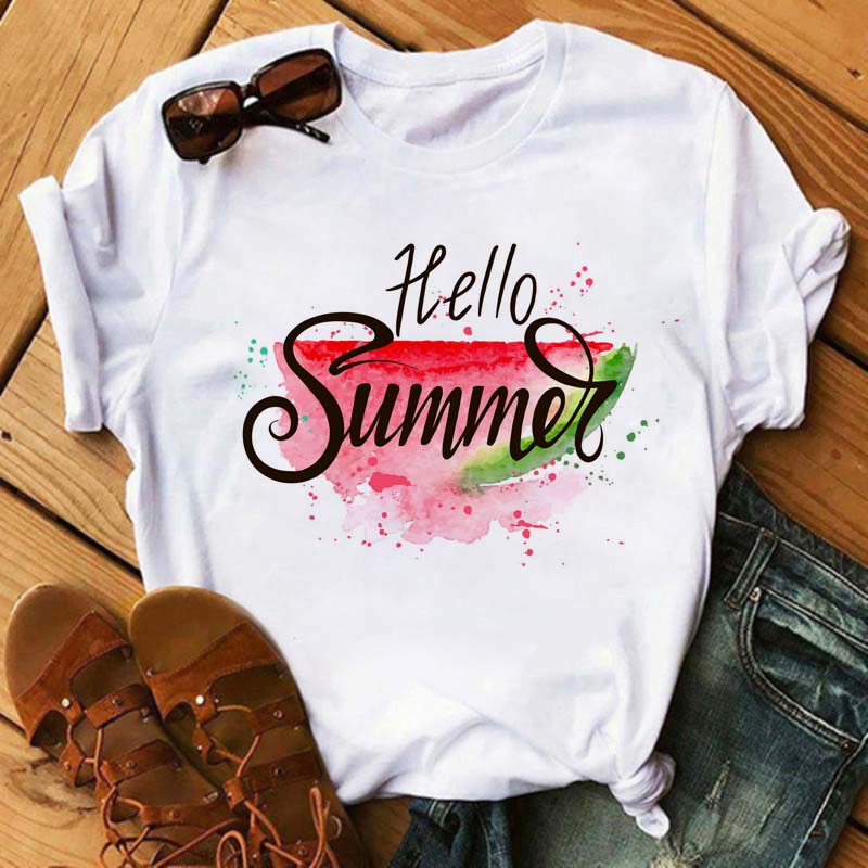 Maycaur Nové Kawaii Dámské Topy s Potiskem Ovoce Jahody Ležérní Dámské Krátkorukávové Streetwear Černé Trička Oversized s Kulatým Výstřihem