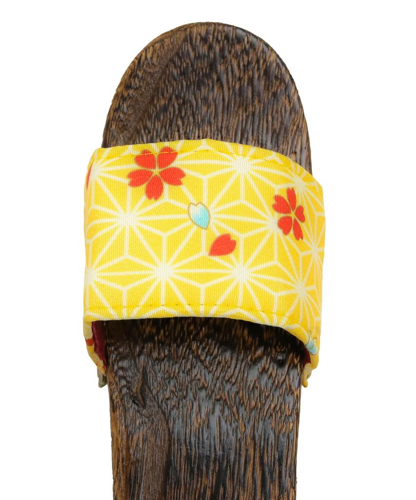 Japanese Burnt Paulownia [KYOETSU] [Kyoetsu] Sandals, Geta, Pattern, Wood, Women's (13, measurement_24_point_5_centimeters)