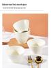 Set of 6 Cream-Colored 5-Inch Creative Rice and Soup Bowls - New Trendy Design
