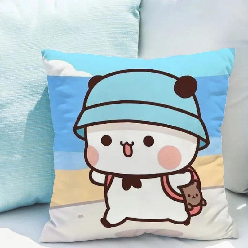 Povlak na polštář Bubu Dudu 45x45cm roztomilý kreslený medvěd povlak na polštář obývací pokoj pohovka potah na polštář ložnice domácí dekorace dětský dárek