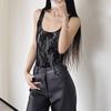 Pure Desire Style Lace Bodysuit Sleeveless Slim Fit Top
