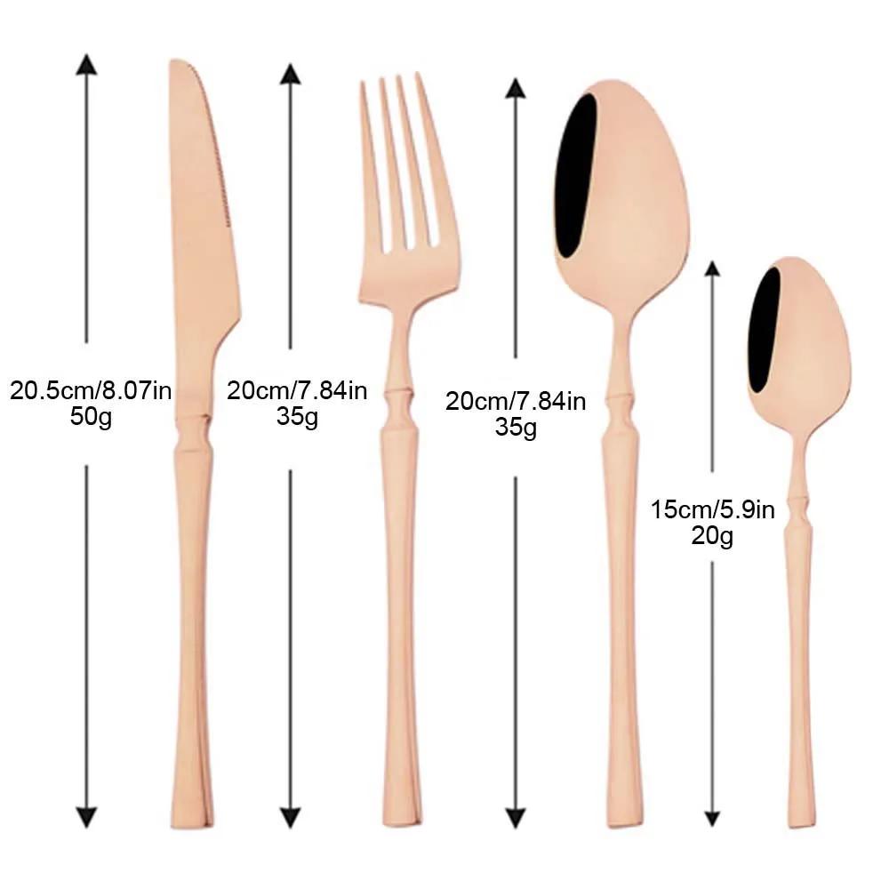 4Pcs Mirror Black Cutlery Set Stainless Steel Flatware Western Knife Fork Spoon Silver Cutlery Kitchen Tableware Set Supplies