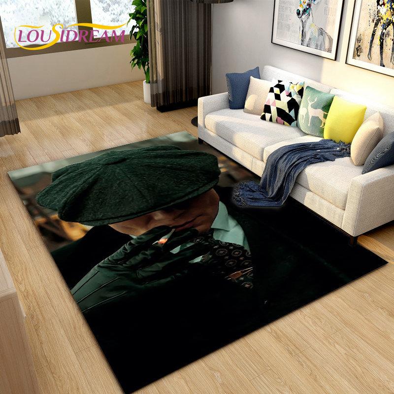 Tappeto Area Grande Peaky Blinders Tommy Shelby, Tappeto per Soggiorno Camera da Letto Divano Zerbino Decorazione, Tappetino Antiscivolo per Cucina