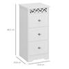 Weißer Aufbewahrungsschrank Kommode mit 3 Schubladen für Küche Esszimmer Wohnzimmer Schlafzimmer 29,8x29,8x68,5 cm