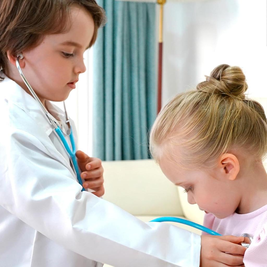 Kids Stethoscope Toy, 2 Pack Real Working Stethoscope Toy for Toddler 3 4 5, Doctor Play Set for Role Play, Medical Pretend Playset for Boys Girls