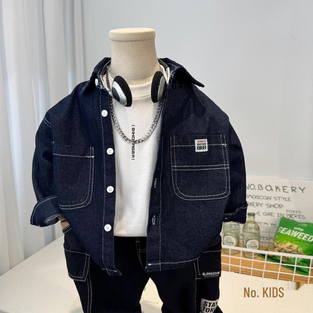 Boys' Trendy Spring Denim Shirt: 2026 New Style Casual Jacket for Kids