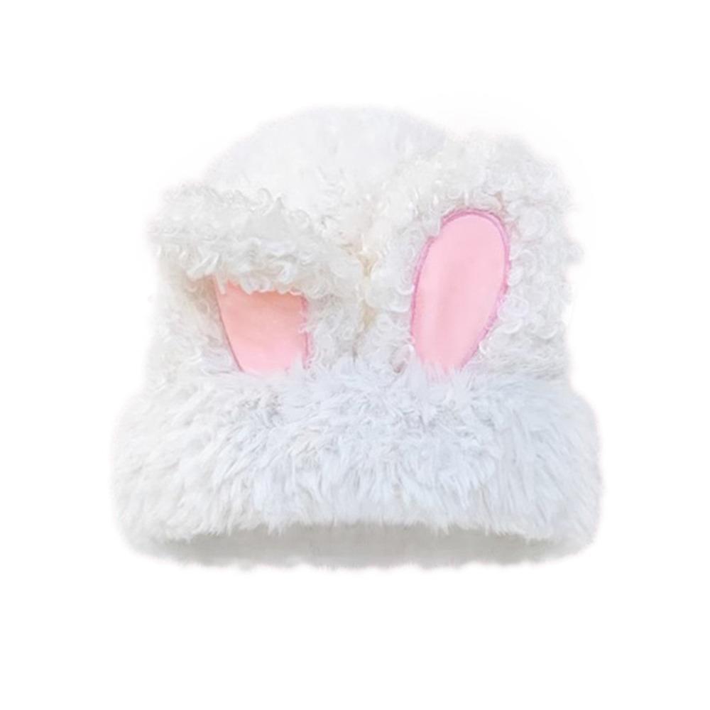 Cute Rabbit Ear Plush Warm Hat Keep Warm Winter Hat Casual Wool Knitted Hat  Winter