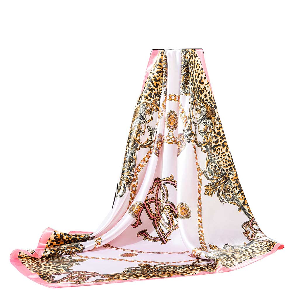 

Модный атласный квадратный шарф, портативное украшение, шаль, праздничные подарки, орнамент, нарядный наряд, повседневная вечеринка, повседневная работа розовый