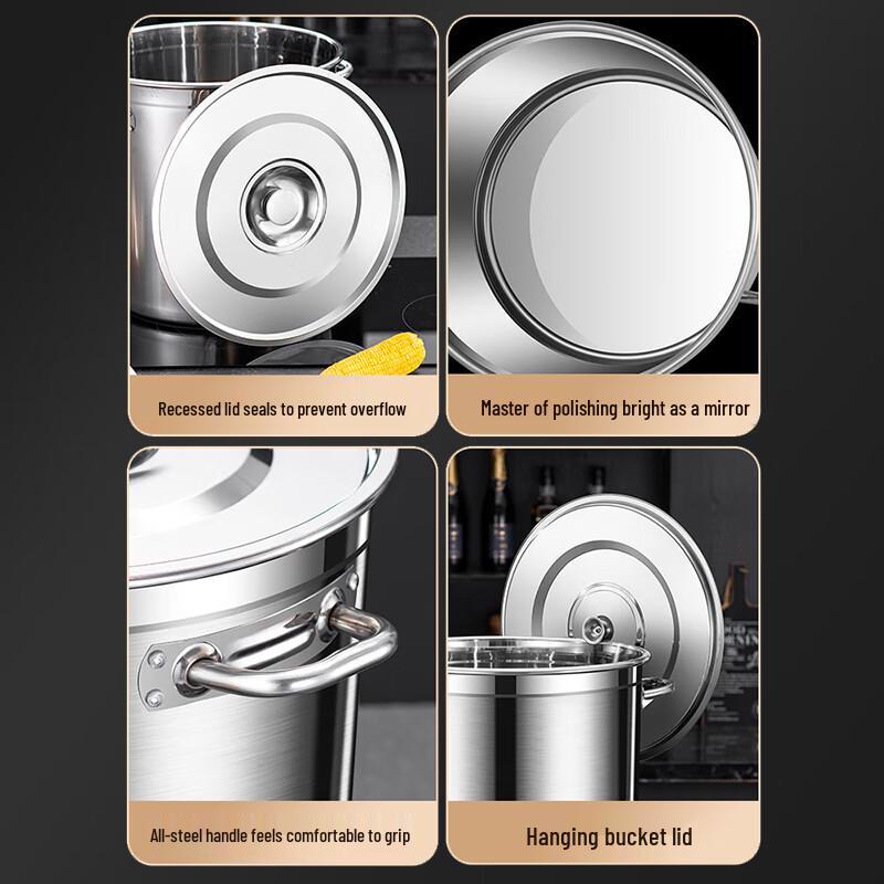 Yongduo 50L Thickened Stainless Steel Stock Pot with Lid