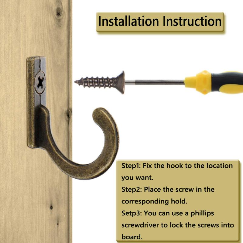 Wall Mounted Hooks Vintage Door Back Wall Hooks Robe Coat Hat Hanger Holders Key Bag Storage Hook Kitchen Bathroom Organizer