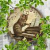 Vintage Cat Pianist Metal Sign 8x8 Inch Music Decor For Home Cafe Wall Art