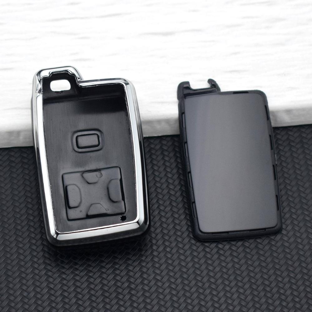 Soft TPU Silvery Car Key Casefor Toyota Alphard Vellfire Previa Estima Isis Noah Voxy 4/5 Buttons Cover Key Chain Protector