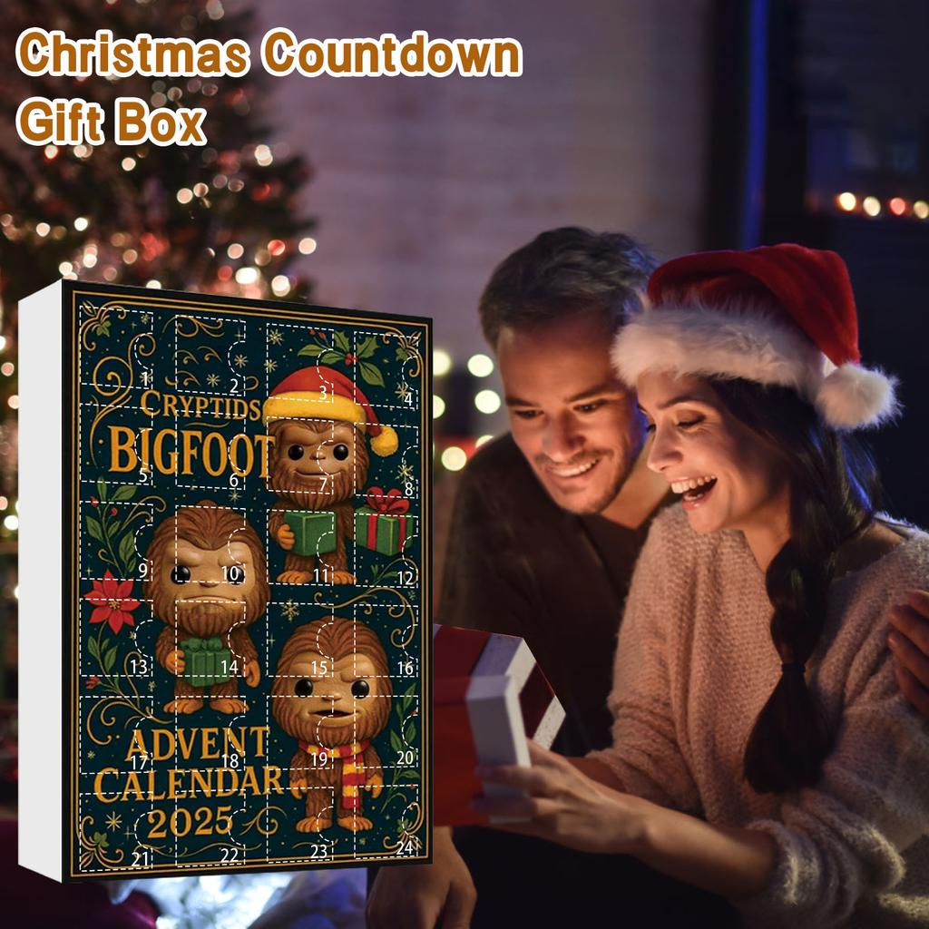 Christmas Countdown Blind Box Bigfoot Pendant, Mysterious Creature Collector's Gift Box, Christmas Tree Pendant