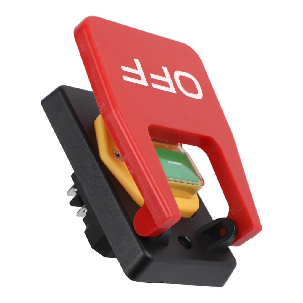Electromagnetic Pushbutton Switch 5Pin 240V AC KJD17BD 16 3 with Stop Cover for Lathe Saw and Garden Machinery